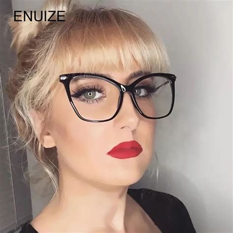 Retro Brand Designer Fashion Plain Glasses Optical Frame Clear Lens Myopia Glasses Women Cat Eye