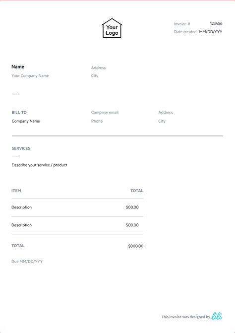 Free Excel Invoice Templates Lili