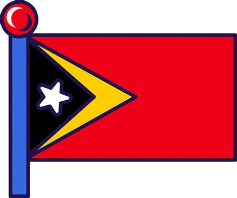 Vetor da bandeira da nação da república democrática de timor leste