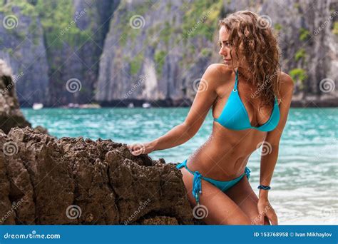 Woman In Bikini On Thai Beach Stock Photo Image Of Model Beautiful 153768958