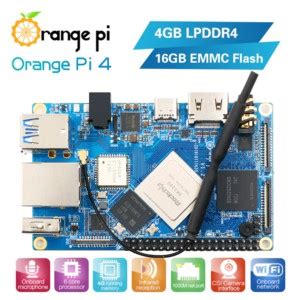 Bo mạch Orange Pi 4 4GB DDR4 bản 16GB EMMC Flash Rockchip RK3399 Dual