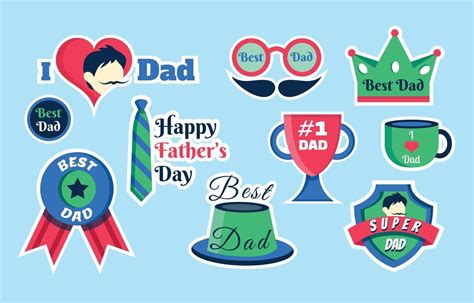 Father S Day Sticker Set 2204205 Vector Art At Vecteezy