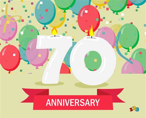 70 years - Anniversary - send free eCards from 123cards.com