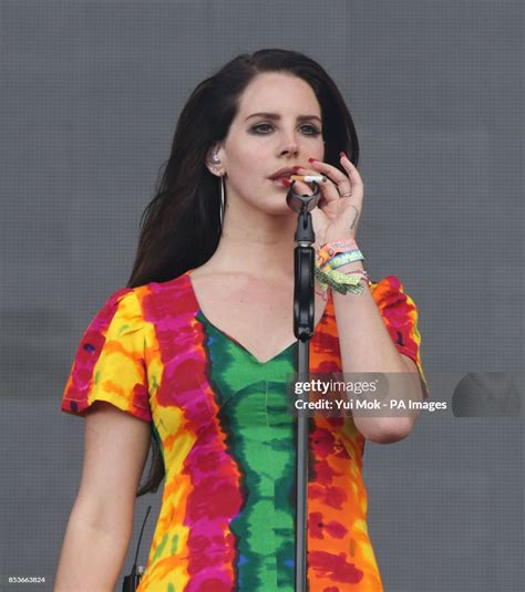 Lana Del Rey Smoking A Cigarette Whilst On The Pyramid Stage At The