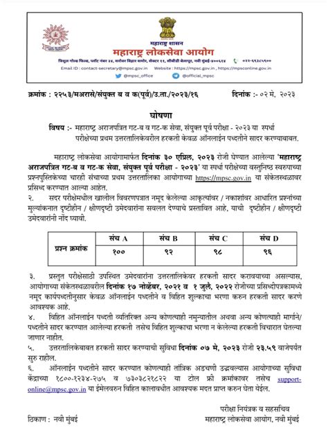 Maharashtra Public Service Commission on Twitter ज कर 01 2023