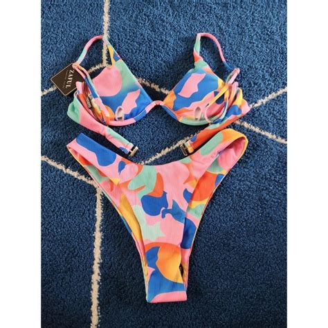 Zaful Swim Nwt Zaful Womens Retro Inspired Bikini Set Sm Poshmark