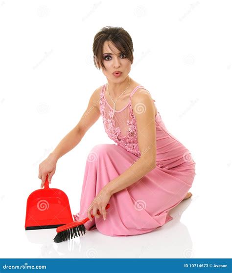 Bella Donna Del Brunette Che Scopa Fuori Immagine Stock Immagine Di Eleganza Sensuale