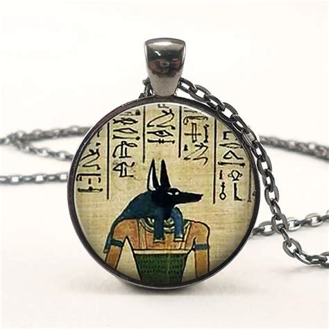 Gothic Egyptian Lord Of The Underworld Anubis Pendant Necklace Vintage