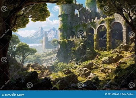 Ancient Castle Ruins Ivy Covered Stone Walls Forgotten Tales Of Valor