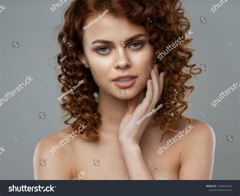Beautiful Woman Naked Shoulders Curly Hair Stock Photo Shutterstock
