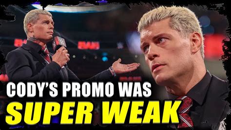 Cody Rhodes Response To The Rock Was Underwhelming YouTube