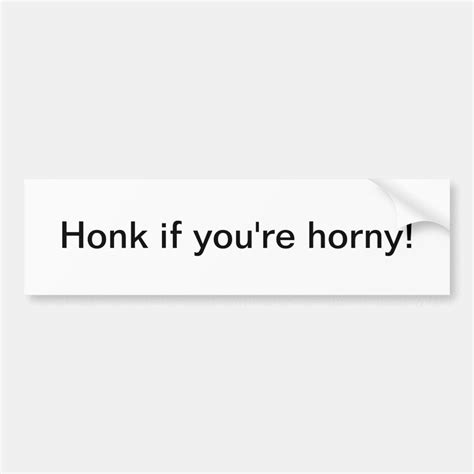 Honk If You Re Horny Bumper Sticker Zazzle