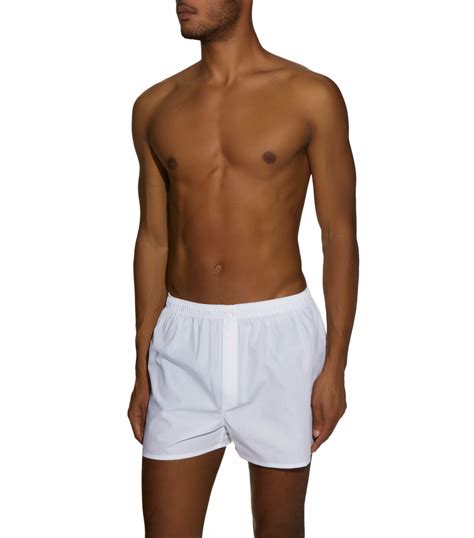 Mens Sunspel White Cotton Boxer Shorts Harrods Uk