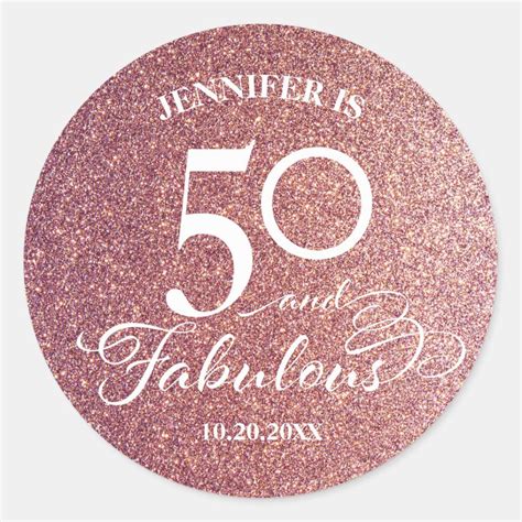 50 Fabulous Birthday Classic Round Sticker Zazzle 50 Fabulous