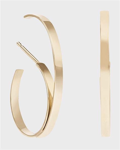 LANA Nude Curb Small Hooked On Hoop Drop Earrings 60mm Neiman Marcus