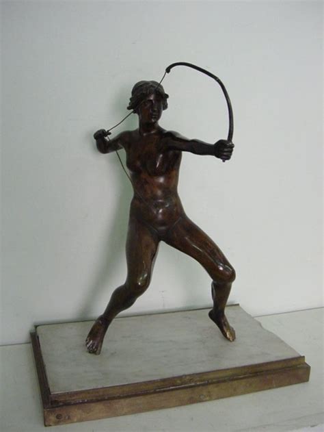 BRONZE NUDE ARCHER ON SQUARE BASE Newmanhire