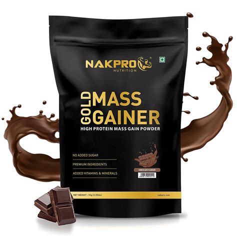 Nakpro Gold Mass Gainer Powder 1 Kg Chocolate Lean Muscle Whey