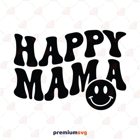 Happy Mama SVG, Wavy Retro Mama SVG Cricut Design | PremiumSVG