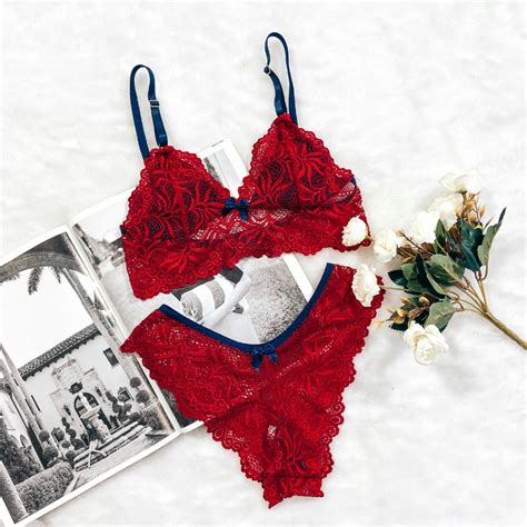 Conjunto Lingerie Calcinha E Suti Sexy De Renda Bicolor Gigi Shopee Brasil