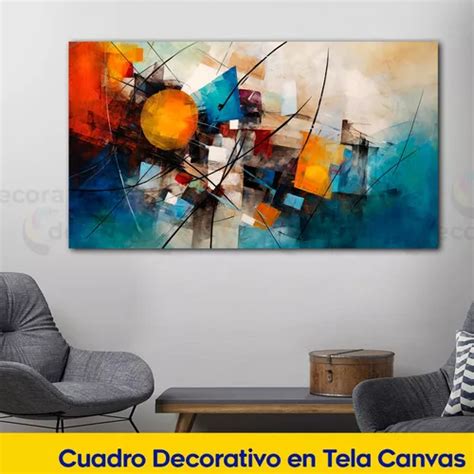 Cuadro Abstracto Colores Moderno Elegante Canvas X C