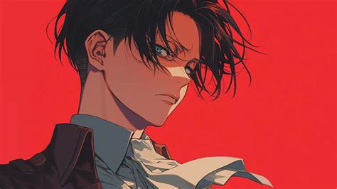 AOT Levi Ackerman Red Desktop Wallpaper - AOT 4K Wallpaper