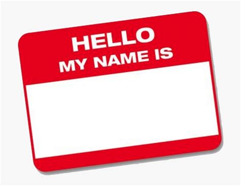 Hello My Name Is Blank , Free Transparent Clipart - ClipartKey