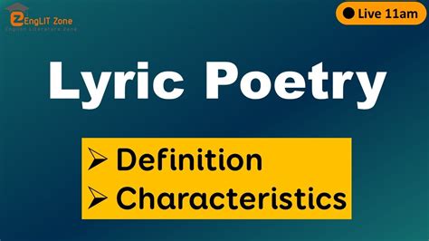 Lyric Poetry What Is Lyric Poetry Up Tgt English Youtube