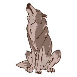 Diseño PNG Y SVG De Animal Lobo Aullando Para Camisetas