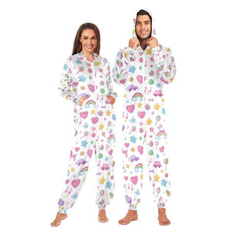 Adult Christmas Onesie Cute Cartoon Elements Adult Zipper One-Piece