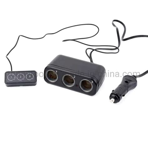 3 Way Multi Socket Auto Car Cigarette Lighter Splitter With Touch