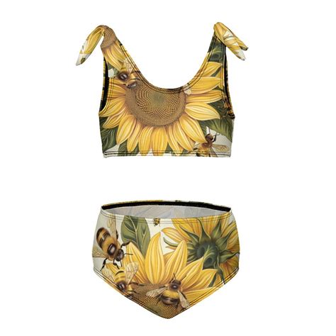Bee Daisy Flower Girl S Piece Bikini Set Beach Sport Swimsuit Swimwear Y Cm Walmart