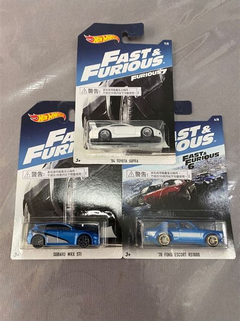 Hot Wheels Fast Furious Toyota Supra Ford Escort Subaru Wrx Sti Hobbies Toys Toys Games