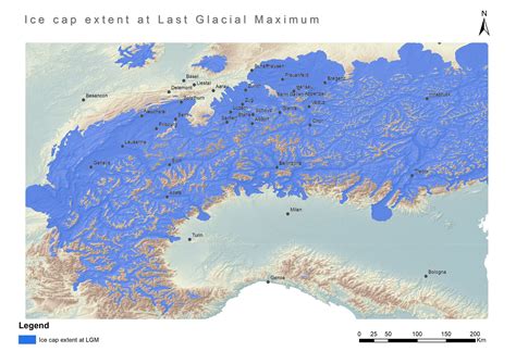 Many cities in the Alpine region were under the ice cap of the Alps ...