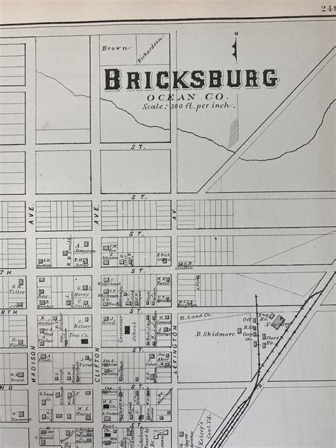 Original 1878 Map Of Bricksburglakewood New Jersey Etsy