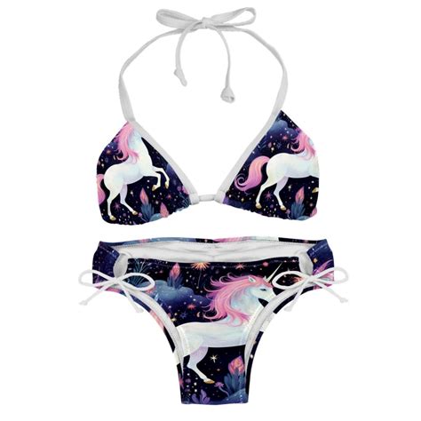 Starry Unicorn Detachable Sponge Adjustable Strap Bikini Set Two Pack Swim Suit Swimsuits Bikini