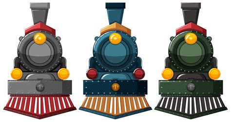 Steam engine designs in three colors 299413 Vector Art at Vecteezy