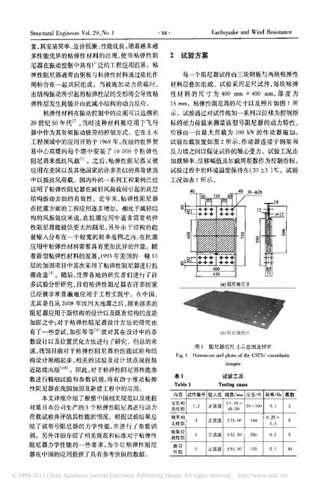 粘弹性阻尼器性能试验研究及参数识别课程设计土木在线