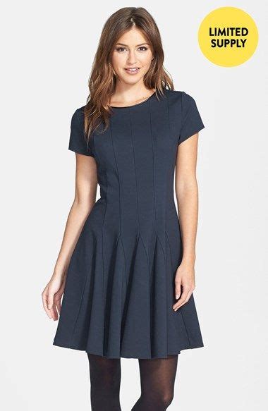 Eliza J Large Back Keyhole Seamed Ponte Knit Fit And Flare Dress