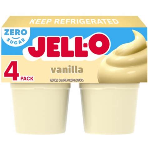 Jell O Vanilla Sugar Free Pudding Cups Snack 4 Ct Fry’s Food Stores