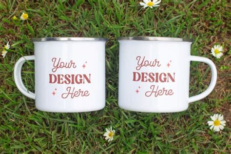 Enamel Camping Mugs Mockup Psd Graphic By Doodle Design Creative Fabrica