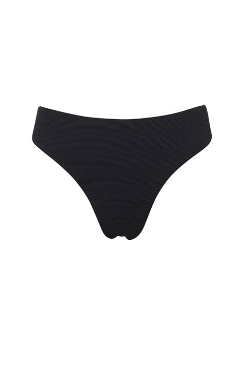 Anais With Hems Bikini Top Black Pique Maan