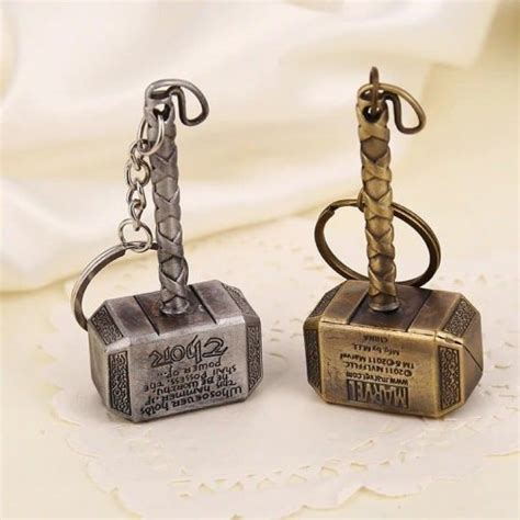 Thor Hammer Metal Keychain Marvelofficial