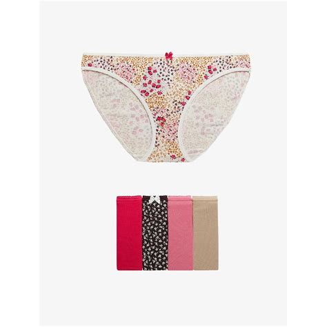 Jual M S Celana Dalam Wanita 5pk Cotton Lycra Printed Bikini