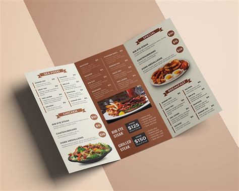 Trifold Food Menu Design Behance Behance