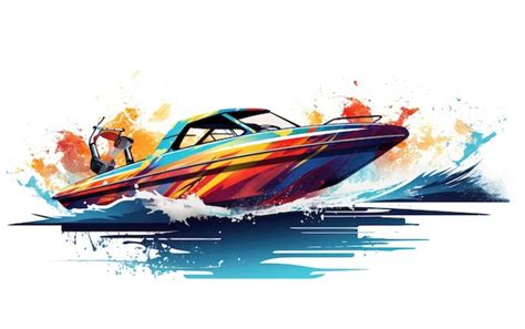 Premium Ai Image Colorful Graphic Wakeboard On White Background