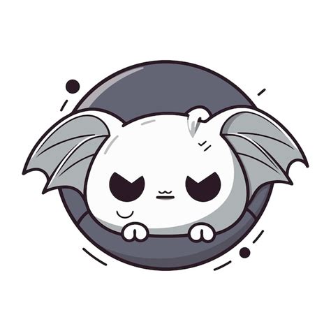 Premium Vector Cute Bat Flying Kawaii Character Icon Vector