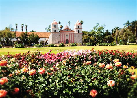 Mission Santa Barbara And Rose Garden Postcard Love From Santa Barbara