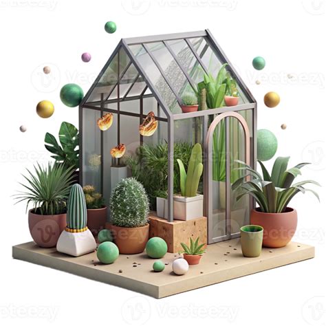 dramatic artistic Greenhouse Gardening Plants Cutout for Horticulture