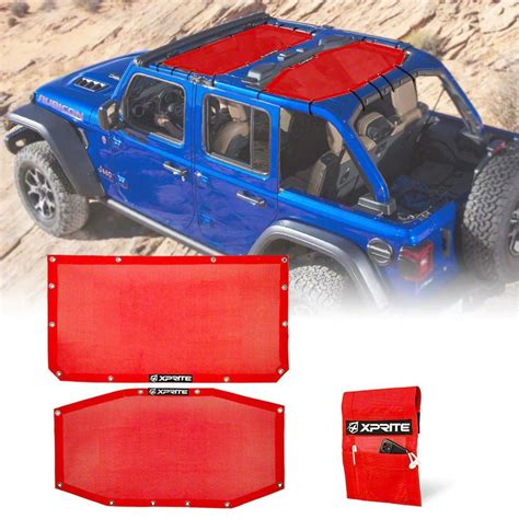 Jeep Wrangler Bikini Mesh Sunshade Top Red 18 26 Jeep Wrangler JL 4 Door Free Shipping