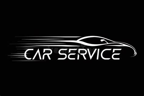 A Car Service Logo On A Black Background Ai Stock Illustration